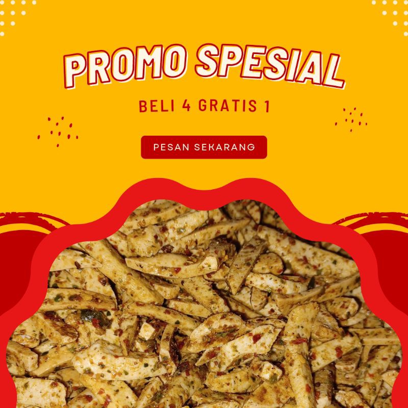 

(Beli 4 GRATIS 1) Basreng Pedas Daun Jeruk 70 gram