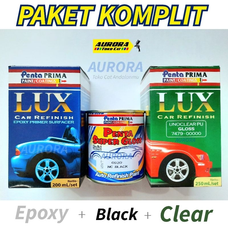 PAKET KOMPLIT Epoxy + Cat Hitam Mengkilap + Clear