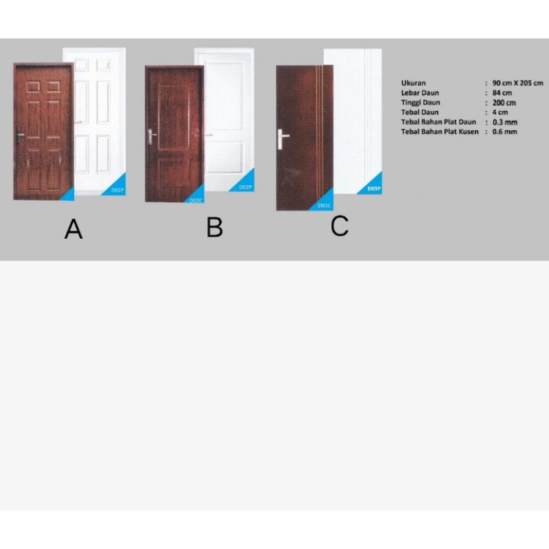 Pintu plat baja motif kayu