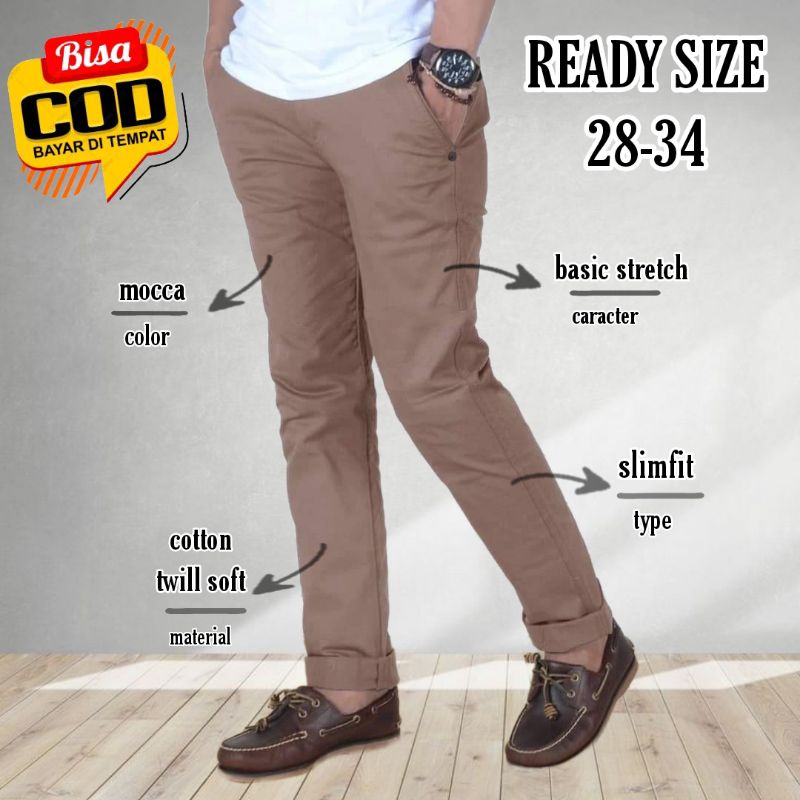 [ COD ] ORIGINAL CELANA CHINO-CHINOS PANJANG PRIA SLIM FIT STRETCH CASUAL-erigo chino pants