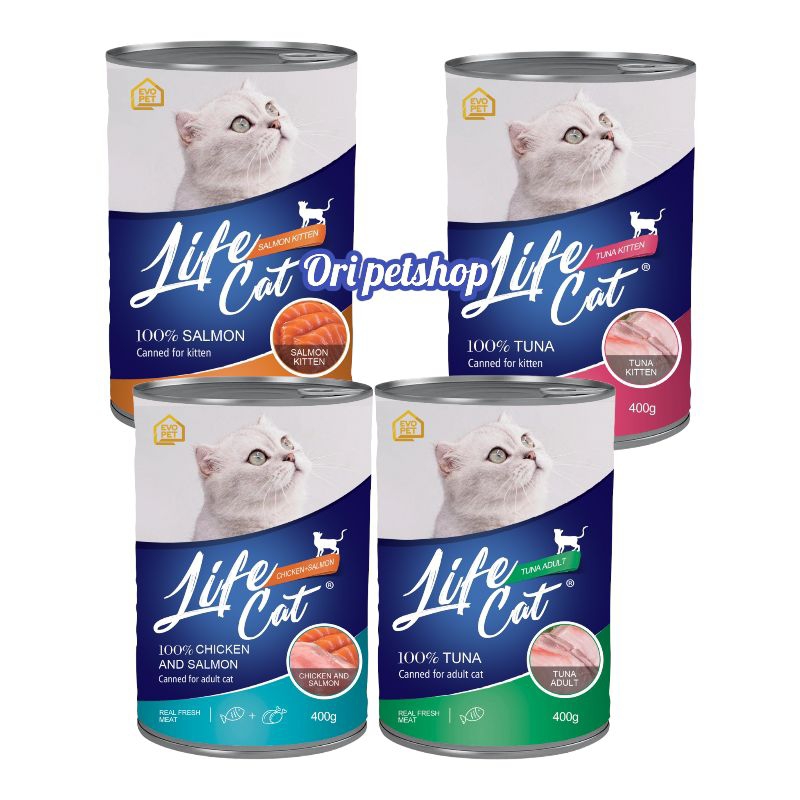 (6 pcs) - life cat kaleng 400g makanan kucing all varian