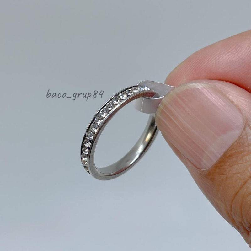 Cincin Titanium Mata full Ring kecil C30 Awet lama Tidak Karatan