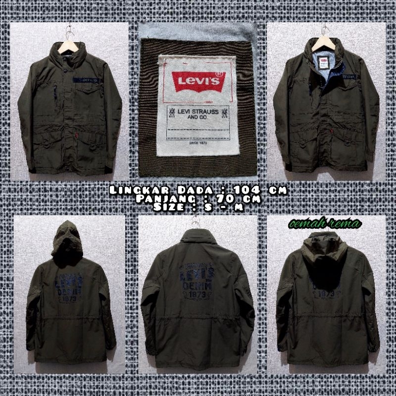 Jaket Parka Hijau Army Merk Levis Second Original SOLD#