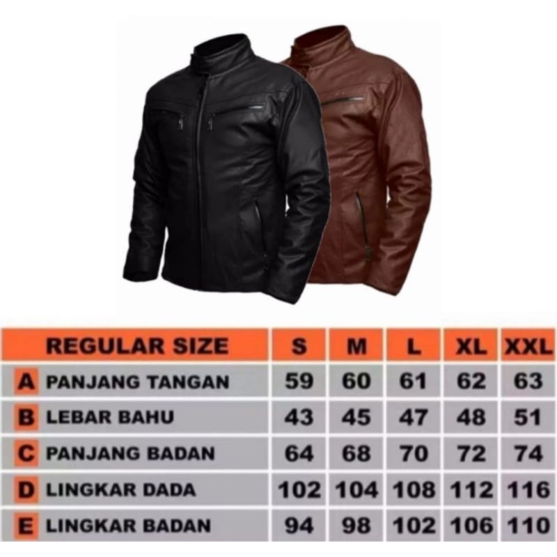 jaket motor pria kulit sintetis premium S-5xl