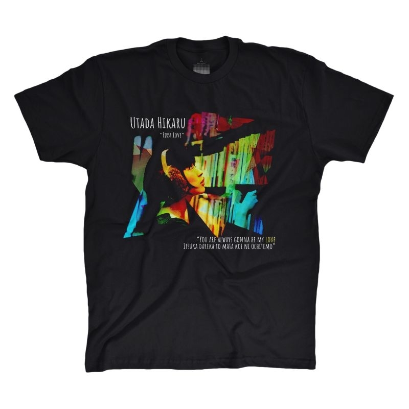 Kaos Distro Musik Utada Hikaru First Love Basic T-shirt 100% Katun