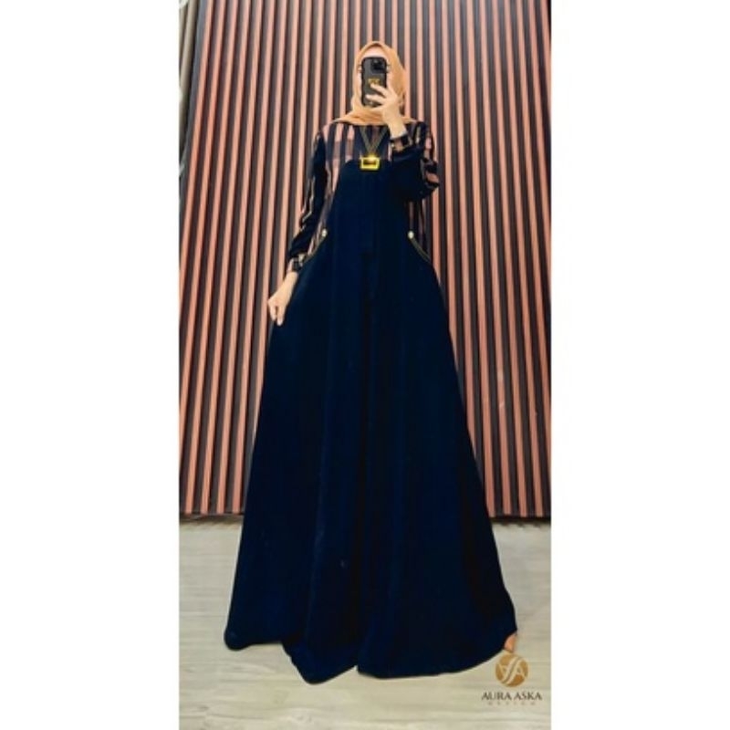 (COD)BAJU WANITA MAHALINI DRESS BY AURA AZKA ORI PLAT BESI