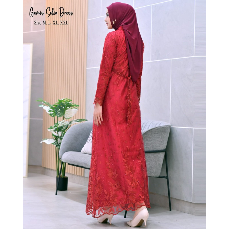 Gamis Selia Dress / Kebaya Dress Modern / Gamis Kebaya Kondangan / Baju Gamis Brukat Tulle / Gamis Modern