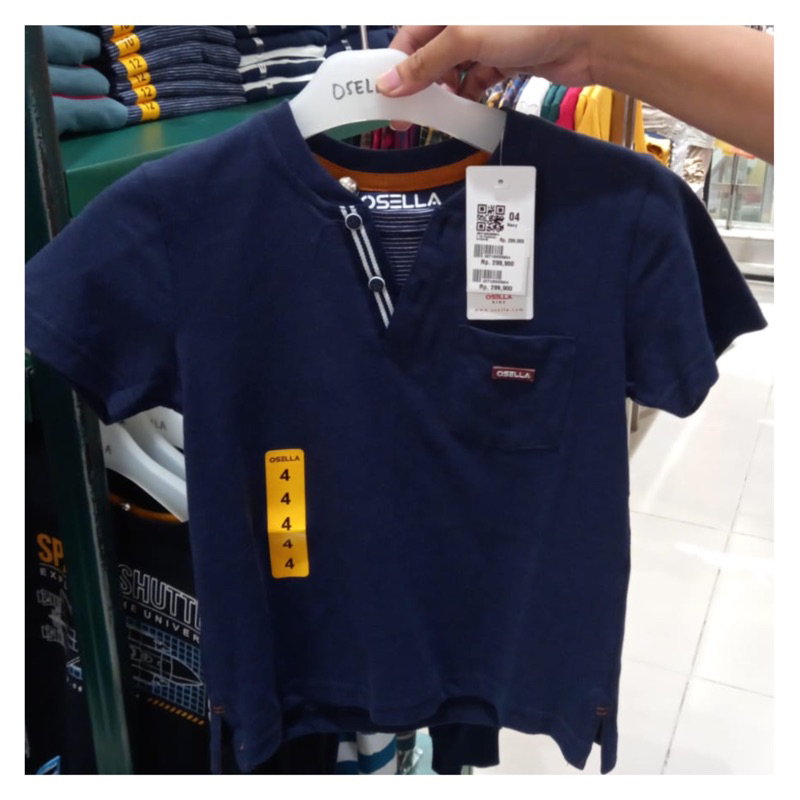 Kaos polos navy anak laki-laki osella kids (4-16th)