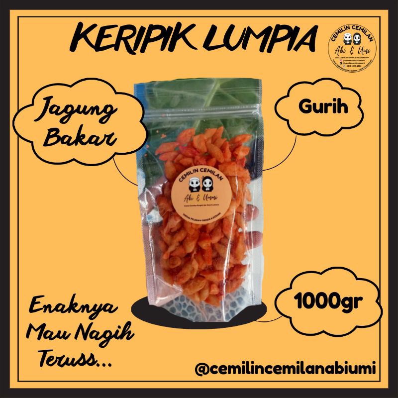 

Cemilan Keripik Lumpia Rasa Jagung Bakar (1000gr/1kg)