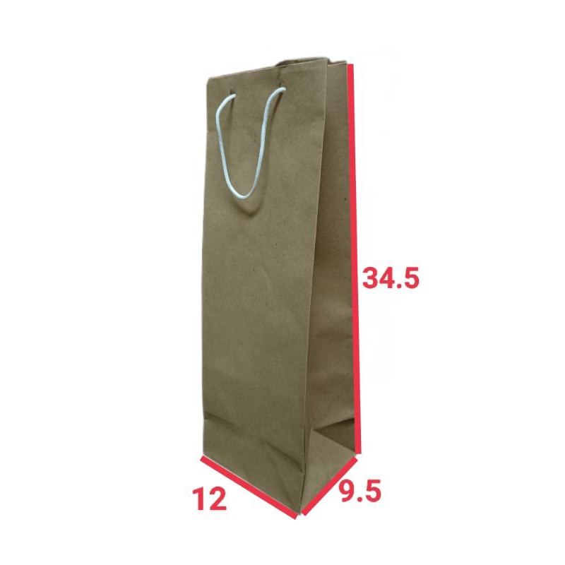 

[isi 12 pcs] paper bag coklat botol