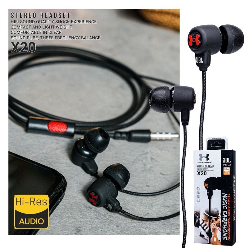 Headset J X20 Handsfree Earphone J X20 Stereo