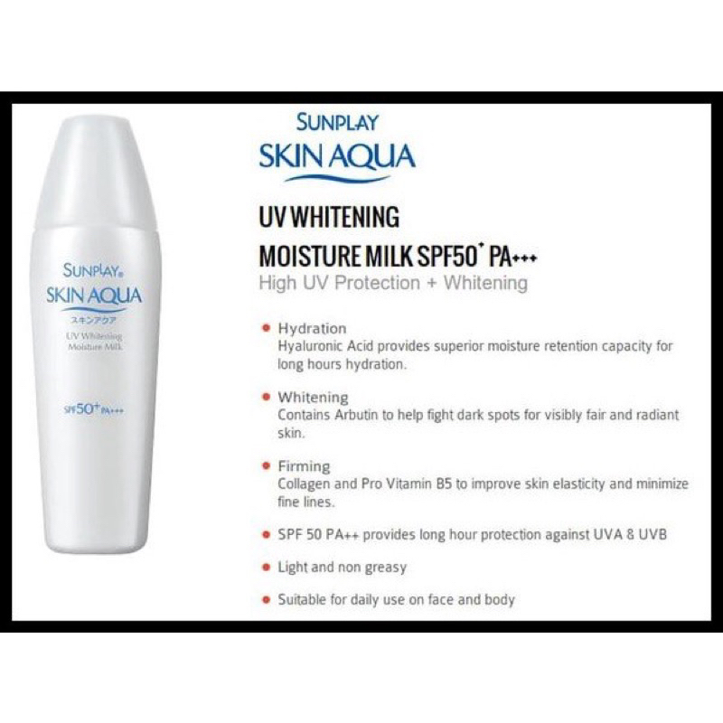 BISA COD -  Skin Aqua UV Whitening Milk SPF 50 PA++++ 40ml