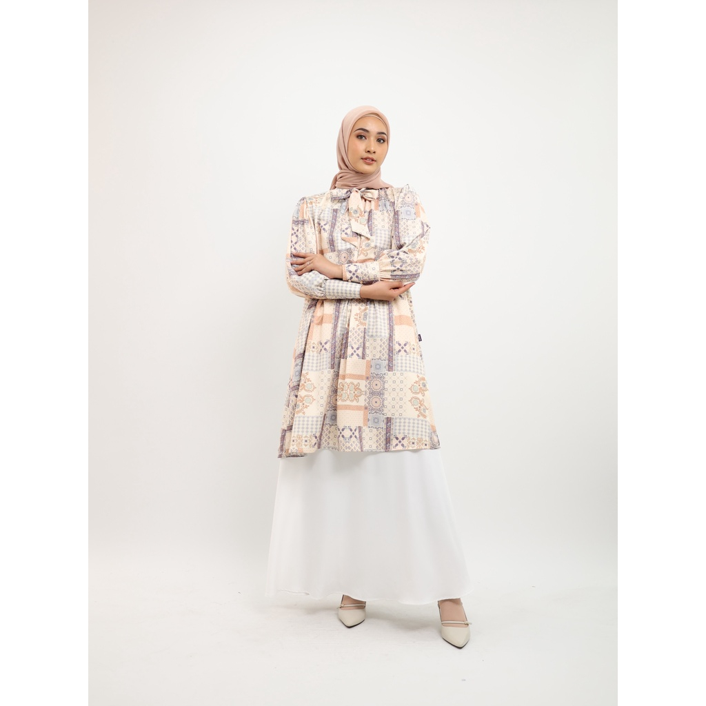 ELZATTA TUNIK SARIMBIT GRANADA PATCHWORK TUNIK SARIMBIT GRANADA BORDER BAJU ATASAN WANITA TUNIK WANI