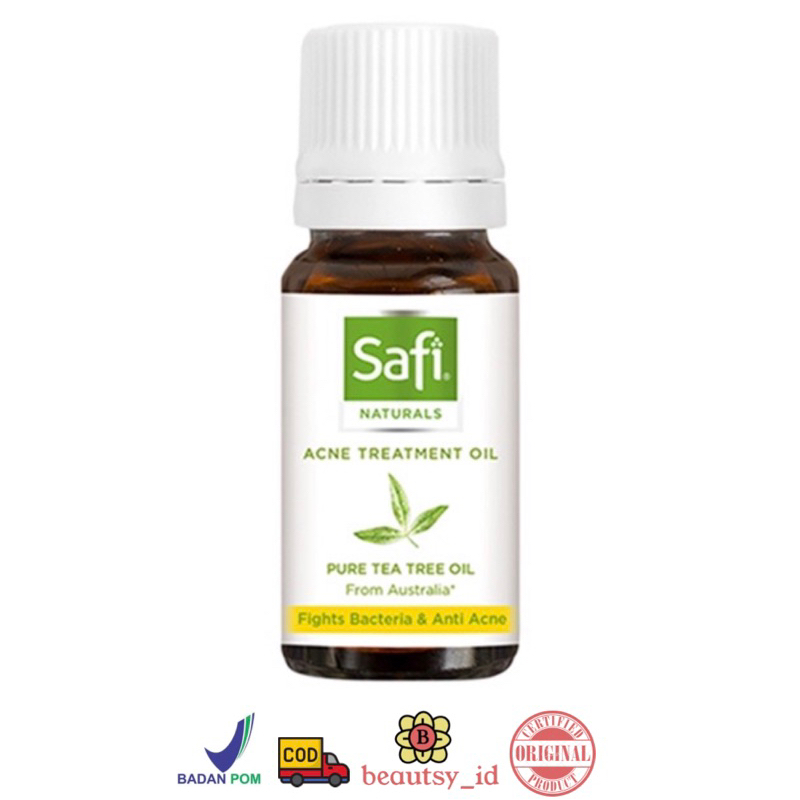Safi Naturals Acne Treatment Oil Kulit Jerawat Original Pure Tea Tree Oil 10ml