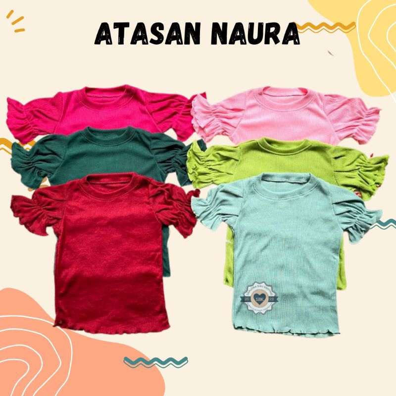 Baju Anak Perempuan NAURA Ruffle Knit Tee Rib 1-5 tahun