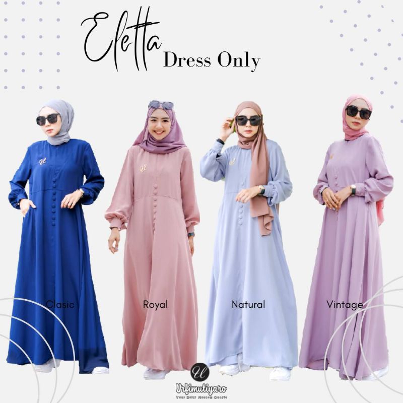 GAMIS CANTIK ELETTA DRESS BY URFIMUTIYARO DRESS POLOS