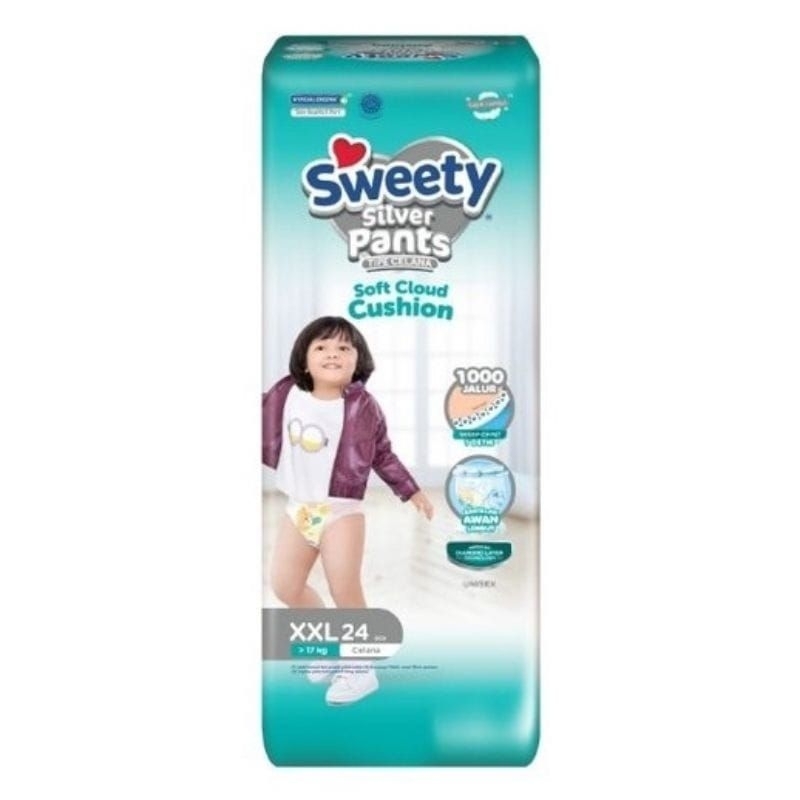 SWEETY Silver Pants Size XXL24 - Popok Celana Bayi SWEETY Silver XXL 24