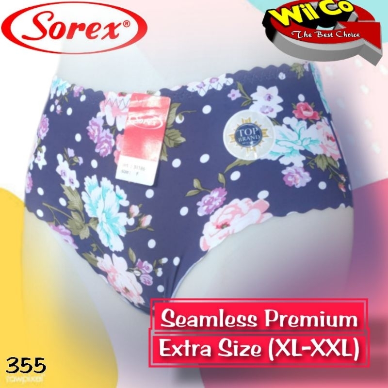 K355 - (Harga Per 1 Potong) CELANA DALAM WANITA DEWASA PAKAIAN WANITA PAKAIAN DALAM SOREX SEAMLESS BERMOTIF FREE SIZE SETARA XL /XXL