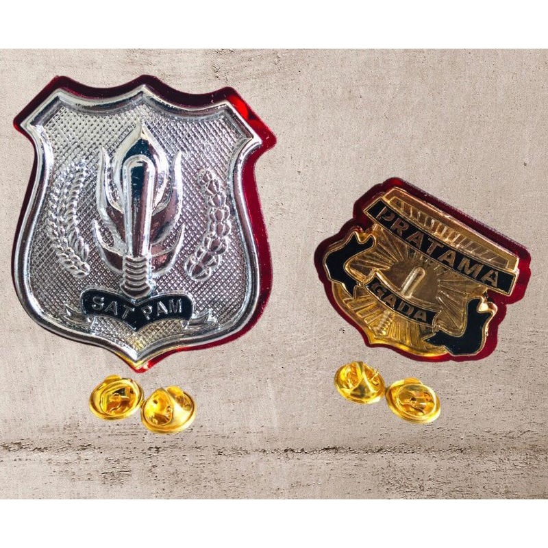 pin kewenangan dan gada pratama akrilik magnet satpam security