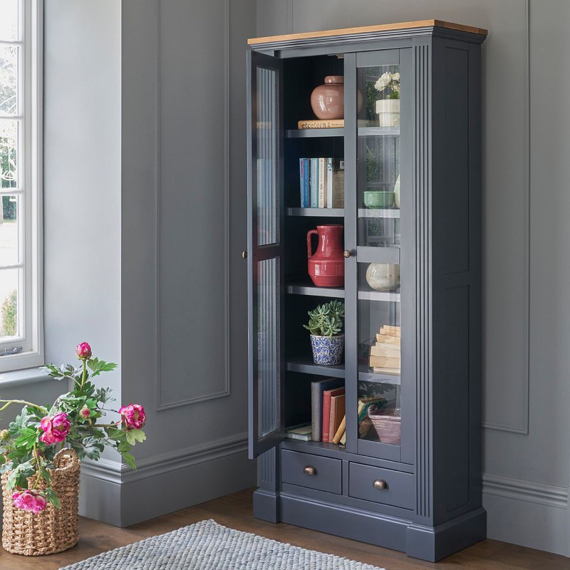 Lemari Pajangan minimalis ruang tamu aesthetic mewah bahan full kayu mahoni solid berkualitas lamawo