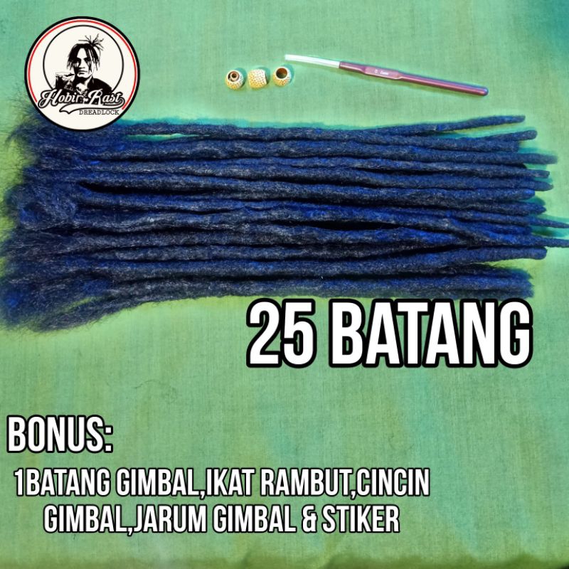 RAMBUT GIMBAL HITAM 25BATANG 30CM
