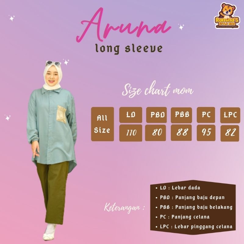 Pre order ‼️Set Couple Mom's n Kids Aruna Long Sleeve by Ramina / Set Couple bisa Cod