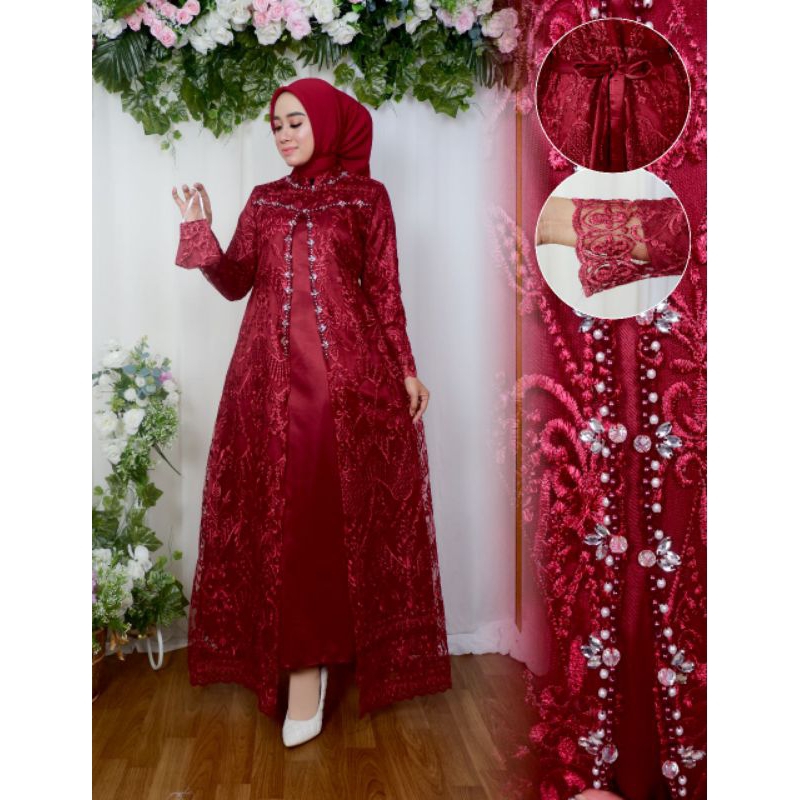 KEBAYA ORIGINAL//KEBAYA MODERN//GAMIS TILLE PAYET DALAMAN SATIN VELVET//SERAGAMAN KELUARAGA//BAJU PESTA LAMARAN//KEBAYA WISUDA//BAJU LEBARAN//By Aleeta Kebaya