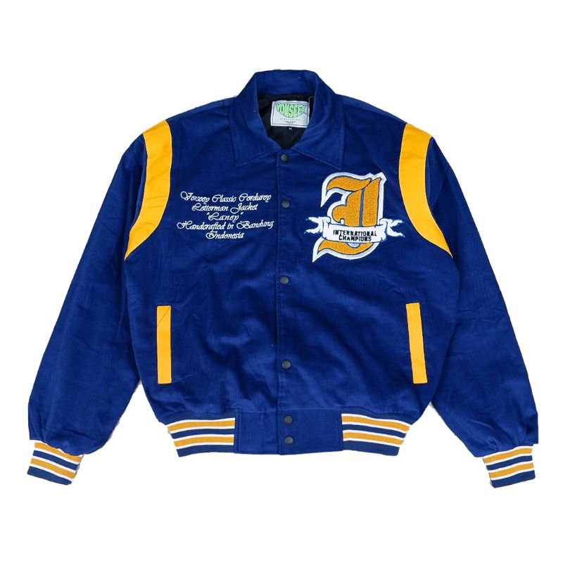 JAKET VARSITY CORDUROY INTERNATIONAL CHAMPIONS FULL BORDIR