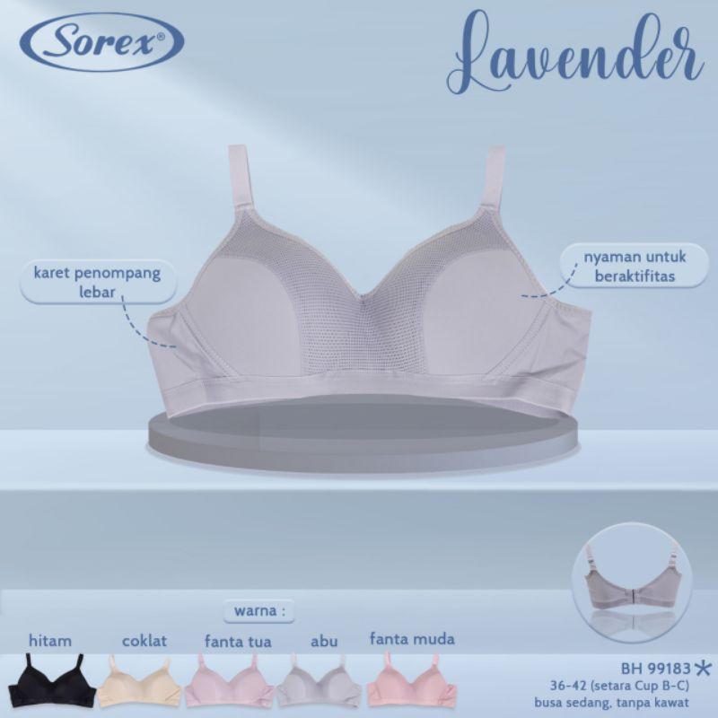 Sorex 99183 Bra BH Busa Tipis Tanpa Kawat Kait 3 Cup Besar (B-C) Super Nyaman