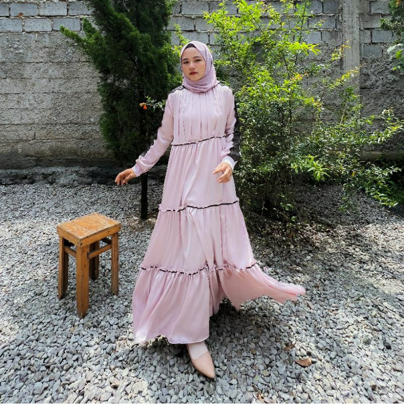 KILLAU DRESS BYGIAGIO gaun kondangan dress akad simple gaun wedding pernikahan baju muslim putih dress lamaran elegan pakaian wanita pesta elegan fashion korea dres lebaran cantik dress anggun mewah nyaman gaun vintage fashion dress bahan cardenza renda