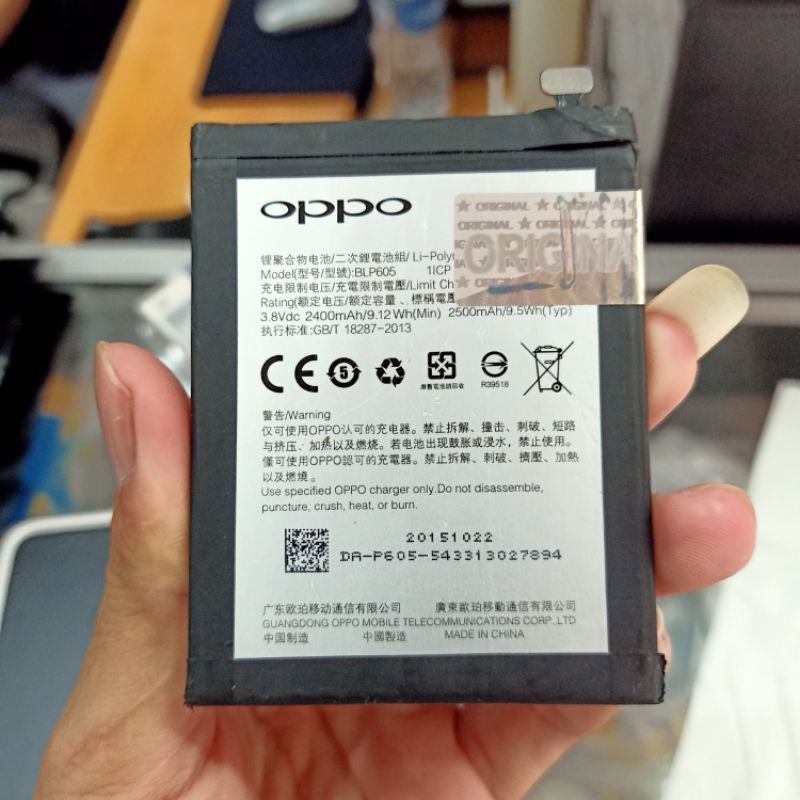 Baterai batre hp oppo f1/f1f baterai oppo blp605 original 100%