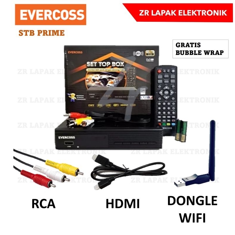 (ECO PRICE) SET TOP BOX STB DVB-T2 MERK EVERCOSS PRIME (CHIPSET MSTAR)