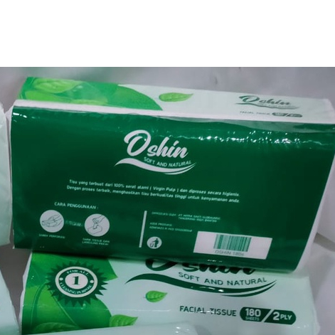 TISU OSHIN TISU WAJAH 2 PLY PER PAK ISI 180 SHET dan1q