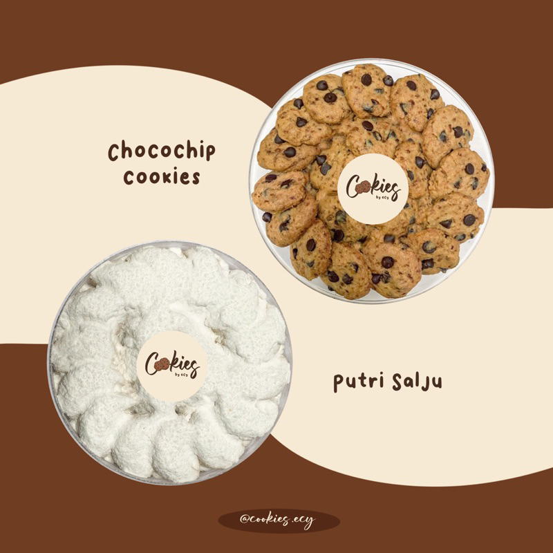 

KUE KERING Lebaran 1446 H Chocochip Cookies & Putri Salju 500gr Cookies by ecy