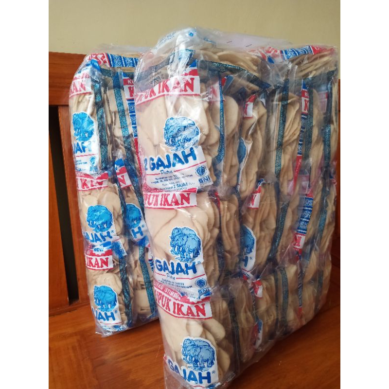

krupuk ikan cap 2 Gajah Putra sedang ( bal )