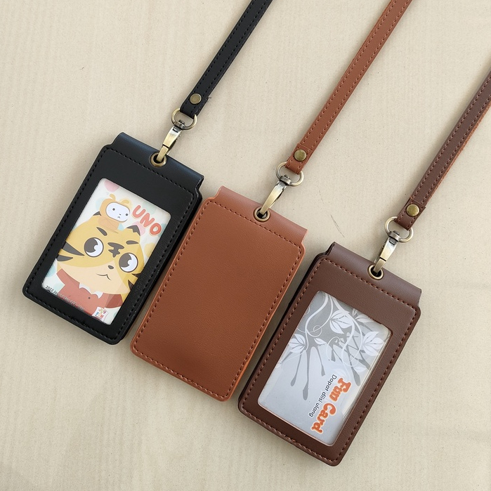 

Id Card Holder Kulit Name tag Lanyard Termurah model 1 mika terbaru.