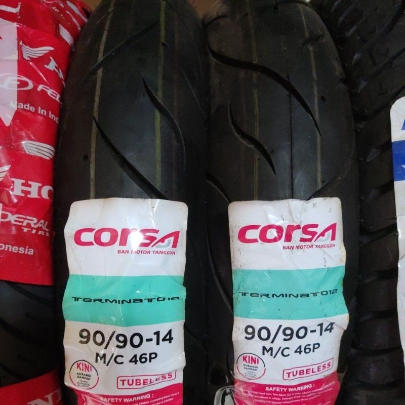Ban Luar Motor Matic 90/90 Velg Ring 14 Tubeless Merk Corsa