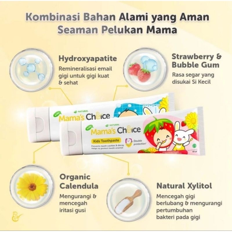 Mama's Choice Baby &amp; Kids Toothpaste 45 gr - Pasta Gigi Bayi &amp; Anak