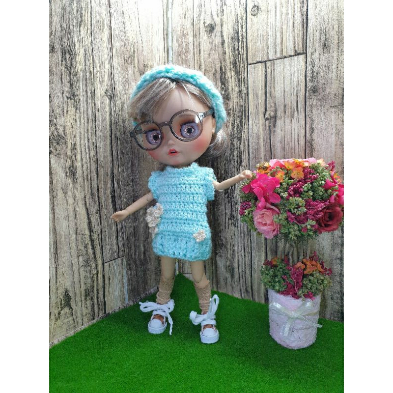Blythe Dress/ Blythe Crochet Dress / Baju Boneka Blythe / Baju Rajutan Boneka