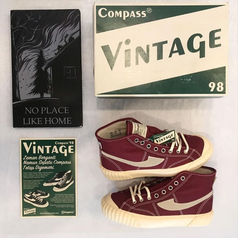 Sepatu Compass Vintage Hi MAROON (Size 37)