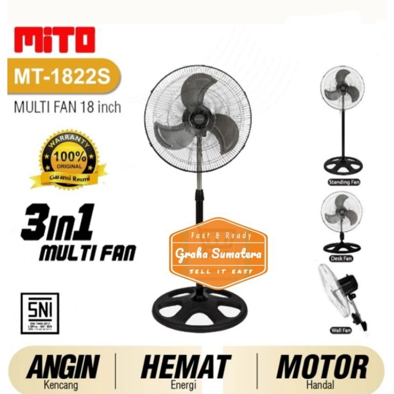 Kipas Angin Mitochiba 3 In 1 18Inch Multifungsi Murah Medan