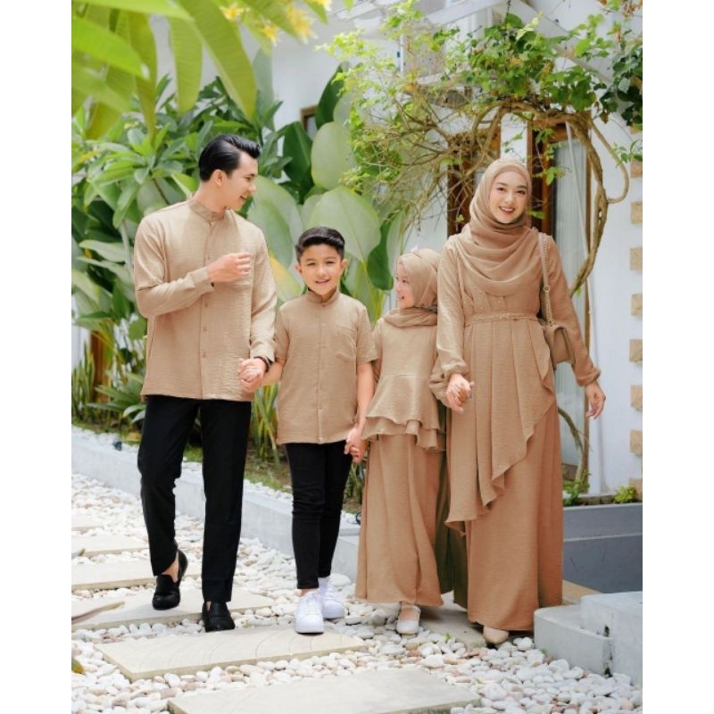 Baju Couple Keluarga Lebaran Terbaru Sarimbit Keluarga Family Set Gamis Couple Ibu Anak Terbaru 2023