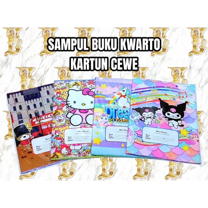 

Sampul Buku Coklat Kwarto Boxy Karakter Kuromi Kartun unicorn LOL frozen astronot