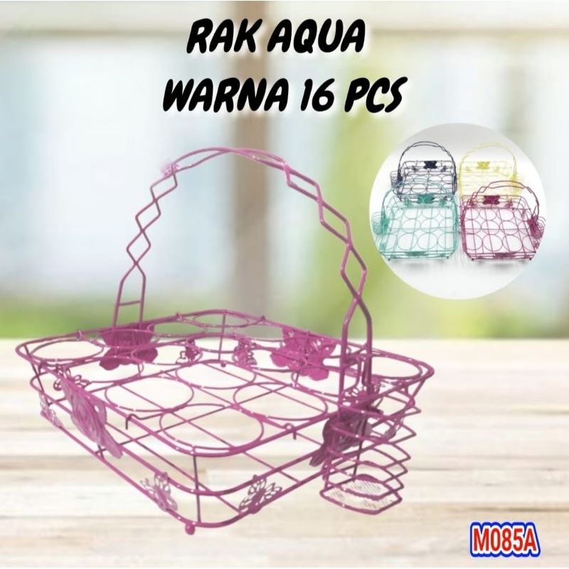 RAK AQUA BESI RAK AQUA GELAS WARNA 16PCS