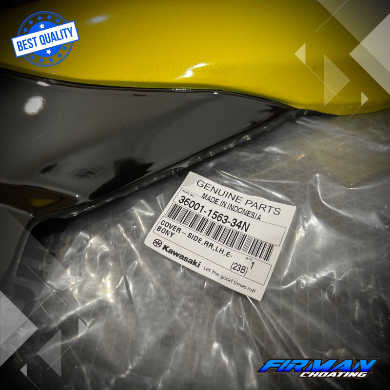 BODY SAMPING HITAM KIRI DAN KANAN NINJA SS KUNING ORIGINAL KAWASAKI • 36001-1563-34N(Kiri) • 36001-1564-34N(Kanan)