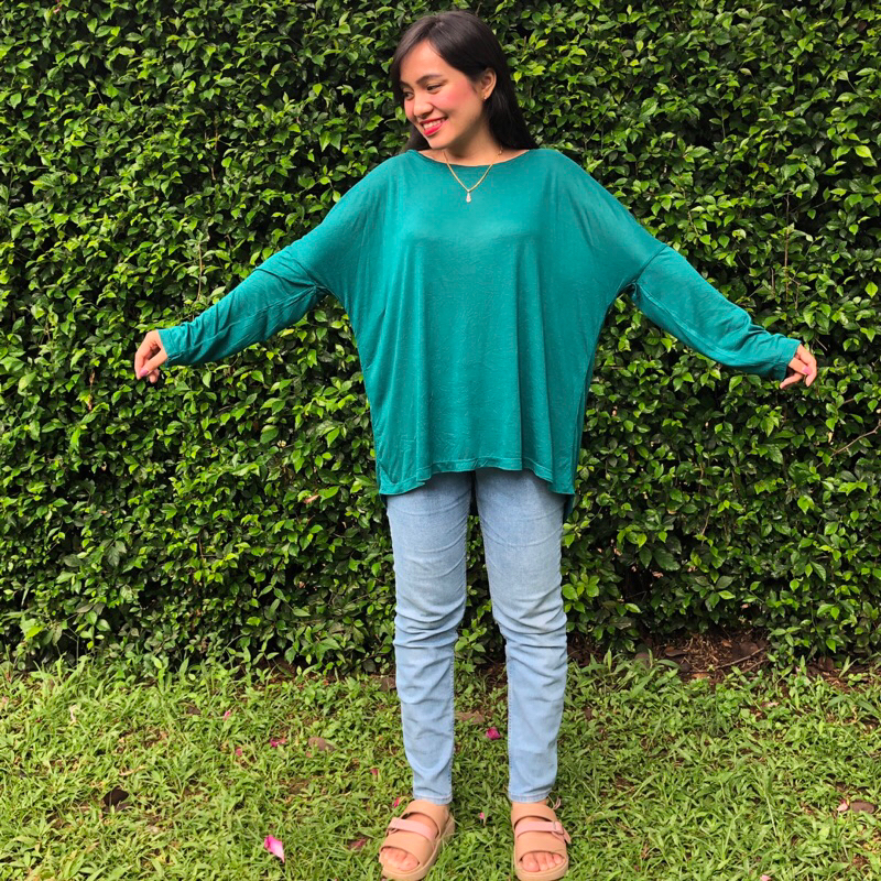 Defect Daun Panjang - Blouse Oversize Polos - Atasan Jumbo