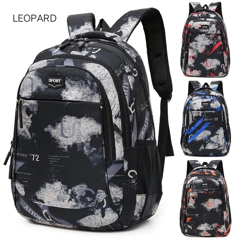 RANSEL BACKPACK SEKOLAH KERJA KAPASITAS BESAR MOTIF ABSTRAK MUAT LAPTOP FREE RAINCOVER