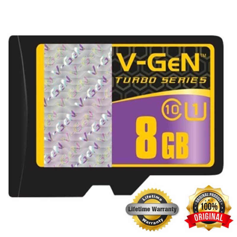 MEMORI CARD ORIGINAL V-GEN  SPEED 100MB/s CLASS10 8GB C10