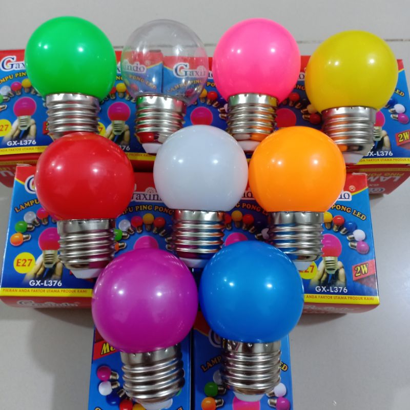 Bohlam Led warna, model ping pong