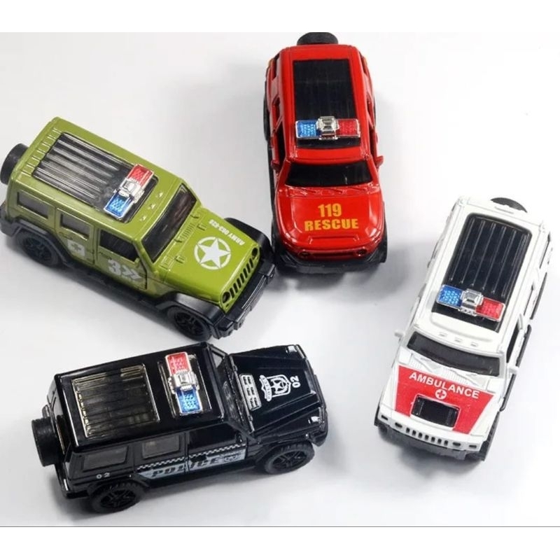 Diecast Mobil Police Miniatur Die-cast Mobil Mobilan Jeep Polisi Metal Alloy